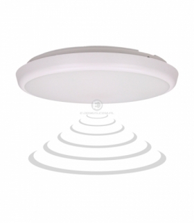 CERS LED, plafon z mikrofalowym czujnikiem ruchu 22W, 2000lm, IP54, 4000K, poliwęglan mleczny biały, funkcja przyciemnienia Orno