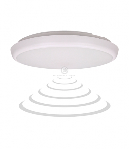 CERS LED, plafon z mikrofalowym czujnikiem ruchu 22W, 2000lm, IP54, 4000K, poliwęglan mleczny biały, funkcja przyciemnienia Orno