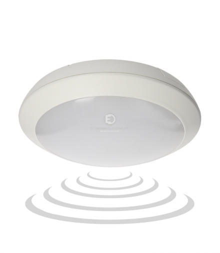 Plafon BRYZA LED, biały, 15W, IP66, czujnik mikrof