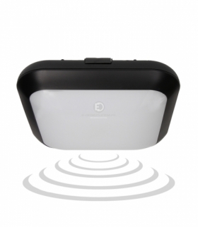 Plafon MONSUN LED, czarny,15W,IP66,czujnik mikrof.