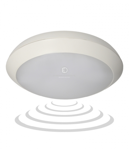 Plafon PASAT LED, biały,20W, IP66, czujnik mikrof.