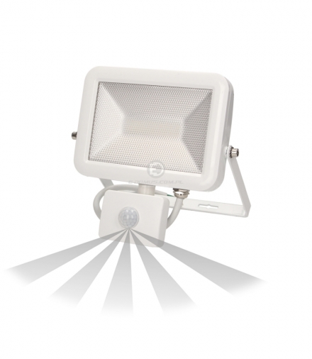 Naświetlacz SLIM LED 20W czuj. ruch. IP44, biały