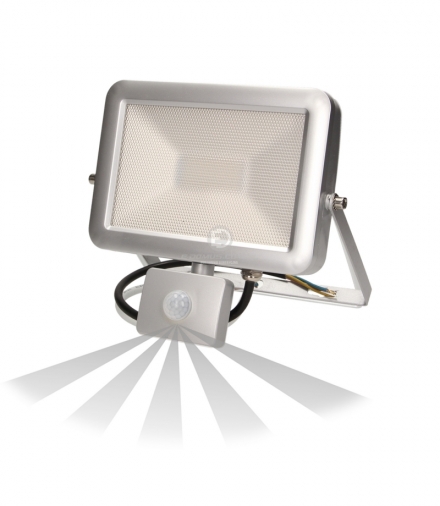 Naświetlacz SLIM LED 30W czuj. ruch. IP44, srebrny
