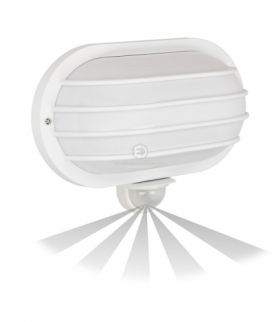 Oprawa SOLANO z czujn. ruchu 180st 60W,IP44, biała