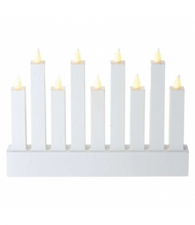 Dekoracje - 9 LED świecznik, 3× AA, WW, timer, biały EMOS ZY2210