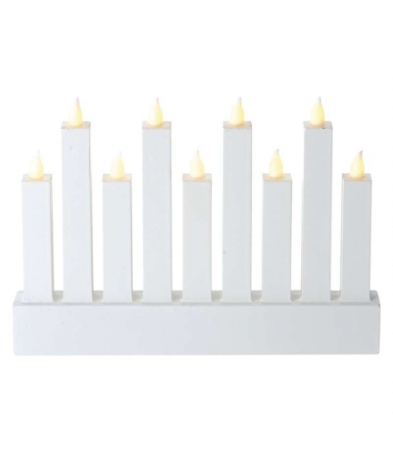 Dekoracje - 9 LED świecznik, 3× AA, WW, timer, biały EMOS ZY2210