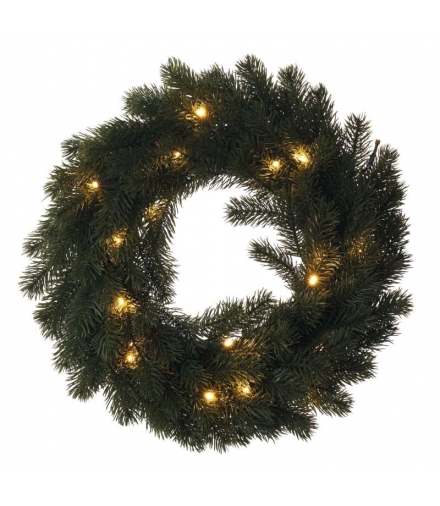 Dekoracje - 20 LED wianek 40 cm 2x AA, ciepła biel, IP20, timer EMOS Lighting DCTW05