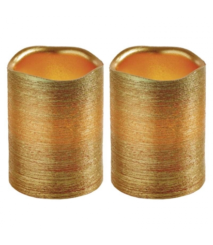 Świece 10 cm złote 6× AAA, VNT, timer, kpl. 2 szt EMOS ZY2272