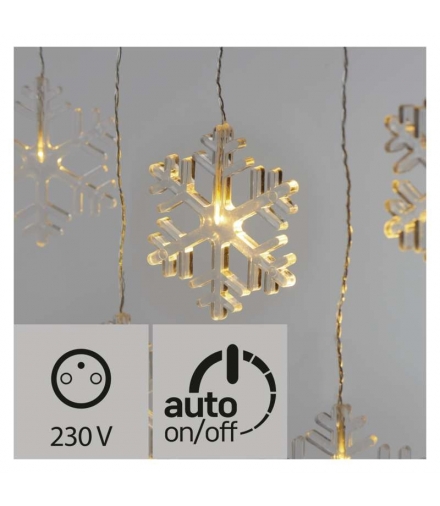 Dekoracje- 8 LED sople śnieżynki IP44 WW, timer EMOS DCGW03