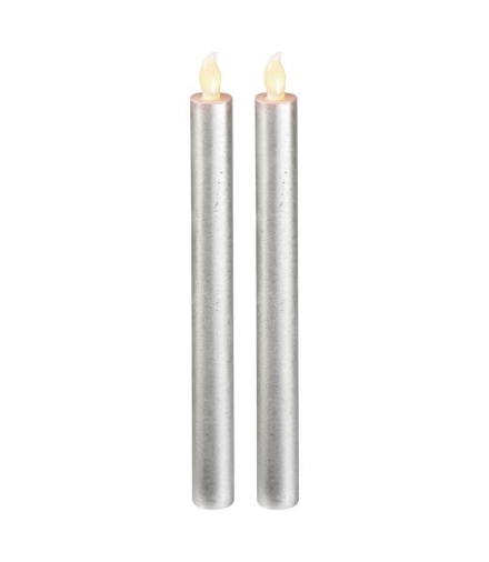 Świeczki 25 cm 2× AAA srebrne, kpl. 2 szt EMOS ZY2271