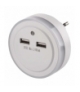 Lampka nocna 3× LED do gniazdka 230V, 2× USB, czujnik PIR EMOS P3313