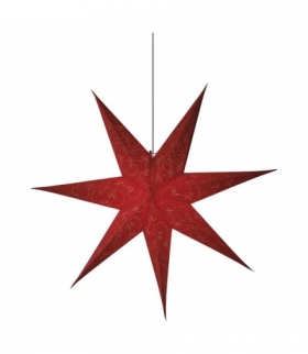 Dekoracje - papierowa gwiazda 75cm na żarówkę E14, czerwona EMOS ZY2249