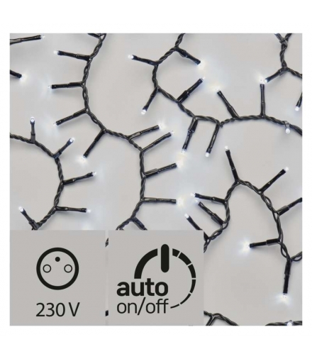 Lampki choinkowe 200 LED 4m IP44, zimna biel, czarny, timer EMOS ZY2182T