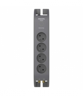 Listwa przeciwprzepięciowa Philips 4 gniazda 2m szara EMOS P54021