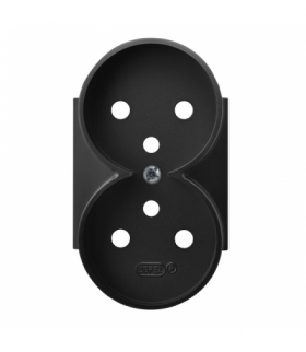 ARIA PGP-2URZ/33 Pokrywa gniazda podwójnego do ramki z uziemieniem Czarny metalik