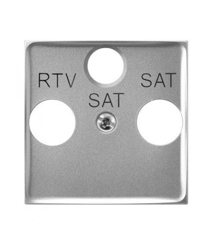ARIA PGPA-U2S/18 Pokrywa gniazda RTV-SAT z dwoma wyjściami SAT Srebro