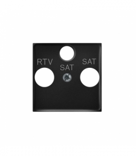 ARIA PGPA-U2S/33 Pokrywa gniazda RTV-SAT z dwoma wyjściami SAT Czarny metalik