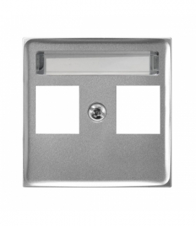 ARIA PGPK-2U/18 Pokrywa gniazda podwójnego prosta typu Keystone Srebro