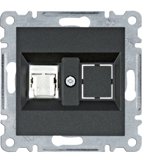 lumina Gniazdo komputerowe pojedyncze RJ45 kat.5e UTP, czarny Hager WL2113
