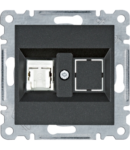 lumina Gniazdo komputerowe pojedyncze RJ45 kat.5e UTP, czarny Hager WL2113