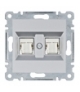 lumina Gniazdo komputerowe podwójne RJ45 kat.5e UTP, srebrny Hager WL2122