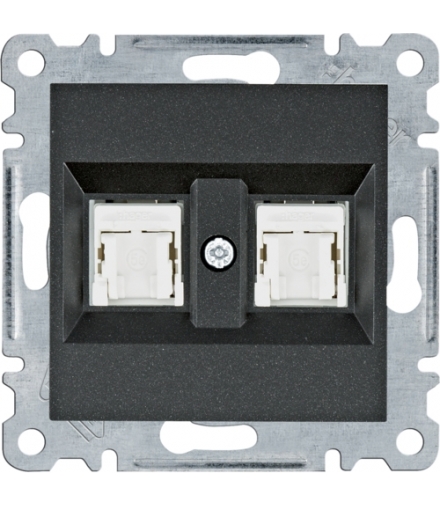 lumina Gniazdo komputerowe podwójne RJ45 kat.5e UTP, czarny Hager WL2123