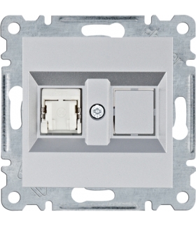 lumina Gniazdo komputerowe pojedyczne RJ45 kat.5e FTP, srebrny Hager WL2132
