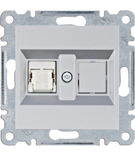 lumina Gniazdo komputerowe pojedyczne RJ45 kat.5e FTP, srebrny Hager WL2132