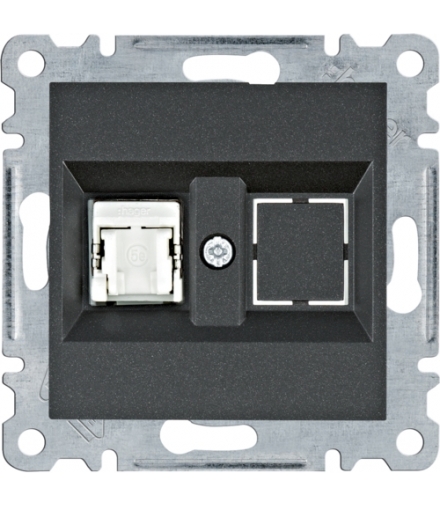 lumina Gniazdo komputerowe pojedyczne RJ45 kat.5e FTP, czarny Hager WL2133