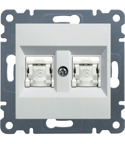 lumina Gniazdo komputerowe podwójne RJ45 kat.5e FTP, biały Hager WL2140