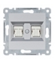 lumina Gniazdo komputerowe podwójne RJ45 kat.5e FTP, srebrny Hager WL2142