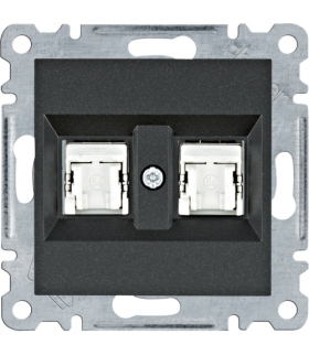 lumina Gniazdo komputerowe podwójne RJ45 kat.5e FTP, czarny Hager WL2143