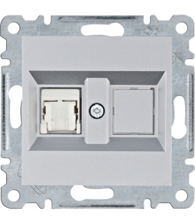 lumina Gniazdo komputerowe pojedyczne RJ45 kat.6 UTP, srebrny Hager WL2152