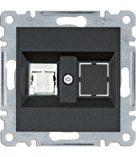 lumina Gniazdo komputerowe pojedyczne RJ45 kat.6 UTP, czarny Hager WL2153