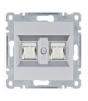 lumina Gniazdo komputerowe podwójne RJ45 kat.6 UTP, srebrny Hager WL2162
