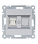 lumina Gniazdo komputerowe pojedyczne RJ45 kat.6 FTP, srebrny Hager WL2172