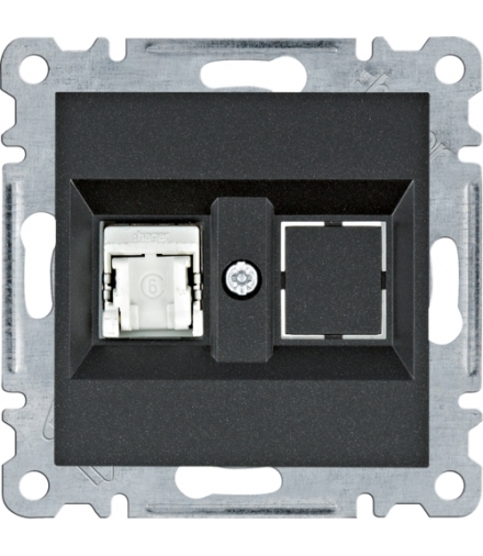 lumina Gniazdo komputerowe pojedyczne RJ45 kat.6 FTP, czarny Hager WL2173