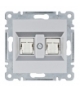 lumina Gniazdo komputerowe podwójne RJ45 kat.6 FTP, srebrny Hager WL2182