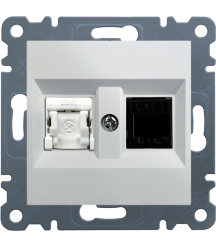 lumina Gniazdo RJ11/12 + RJ45, biały Hager WL2210