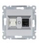 lumina Gniazdo RJ11/12 + RJ45, srebrny Hager WL2212
