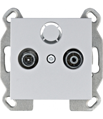lumina Gniazdo RTV przelotowe, srebrny Hager WL3022