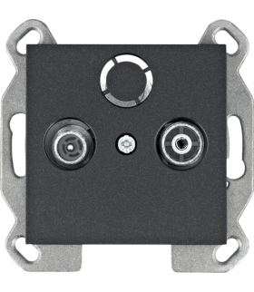 lumina Gniazdo RTV przelotowe, czarny Hager WL3023