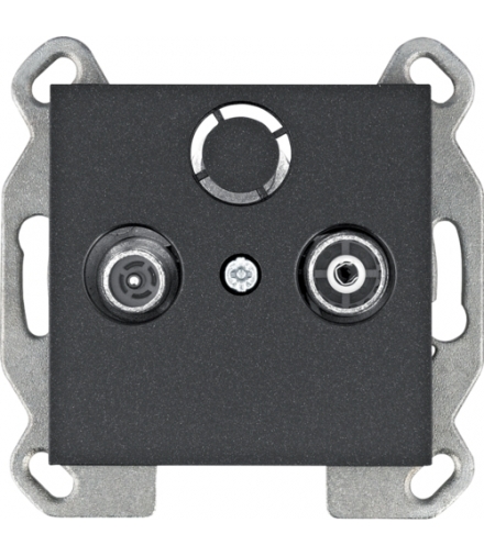 lumina Gniazdo RTV przelotowe, czarny Hager WL3023