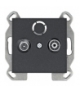 lumina Gniazdo RTV przelotowe, czarny Hager WL3023