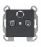 lumina Gniazdo RTV przelotowe, czarny Hager WL3023