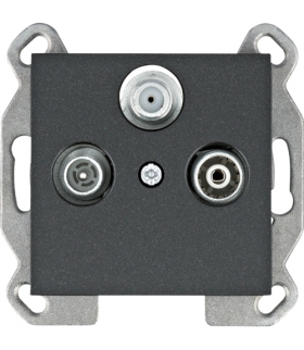 lumina Gniazdo RTV-SAT przelotowe, czarny Hager WL3123