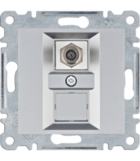 lumina Złącze pojedyncze typu F, srebrny Hager WL3252