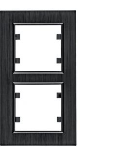 lumina passion Ramka 2-krotna pionowa, aluminium czarne Hager WL9123