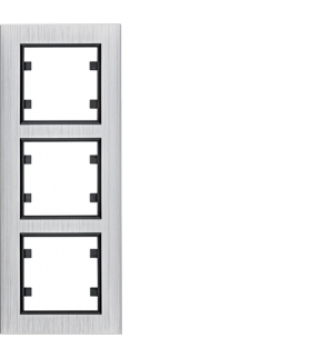 lumina passion Ramka 3-krotna pionowa, aluminium srebrne Hager WL9132