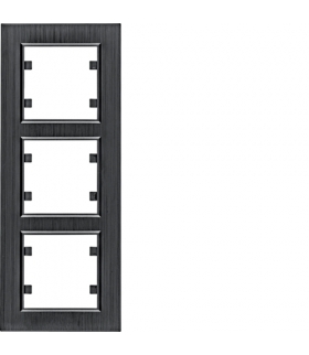 lumina passion Ramka 3-krotna pionowa, aluminium czarne Hager WL9133